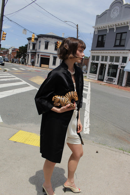Incredible Vintage Timmy Woods Hand Carved Zebra Purse