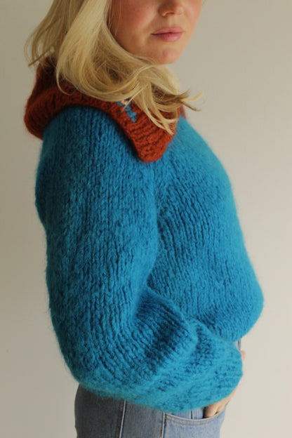 Vintage Italian Mohair Statement Collar Sweater