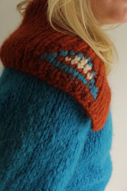 Vintage Italian Mohair Statement Collar Sweater