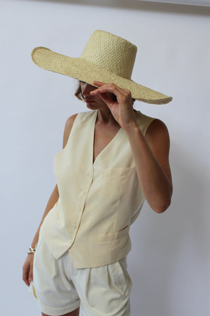 Wide Brim Palm Leaf Sun Hat