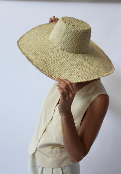 Wide Brim Palm Leaf Sun Hat