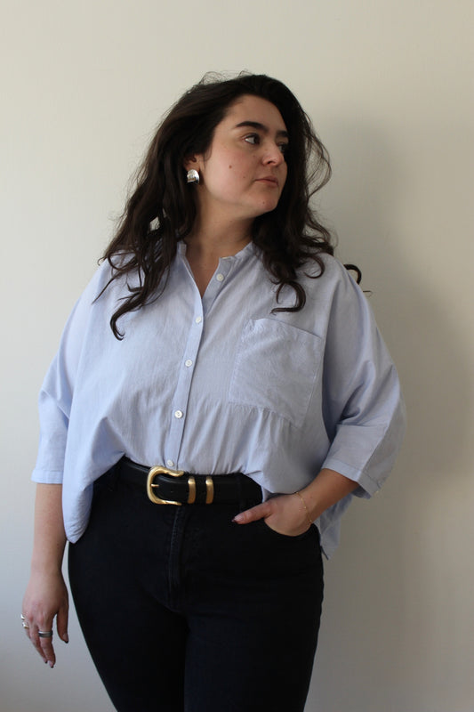 Adrian Pinstripe Cotton Top