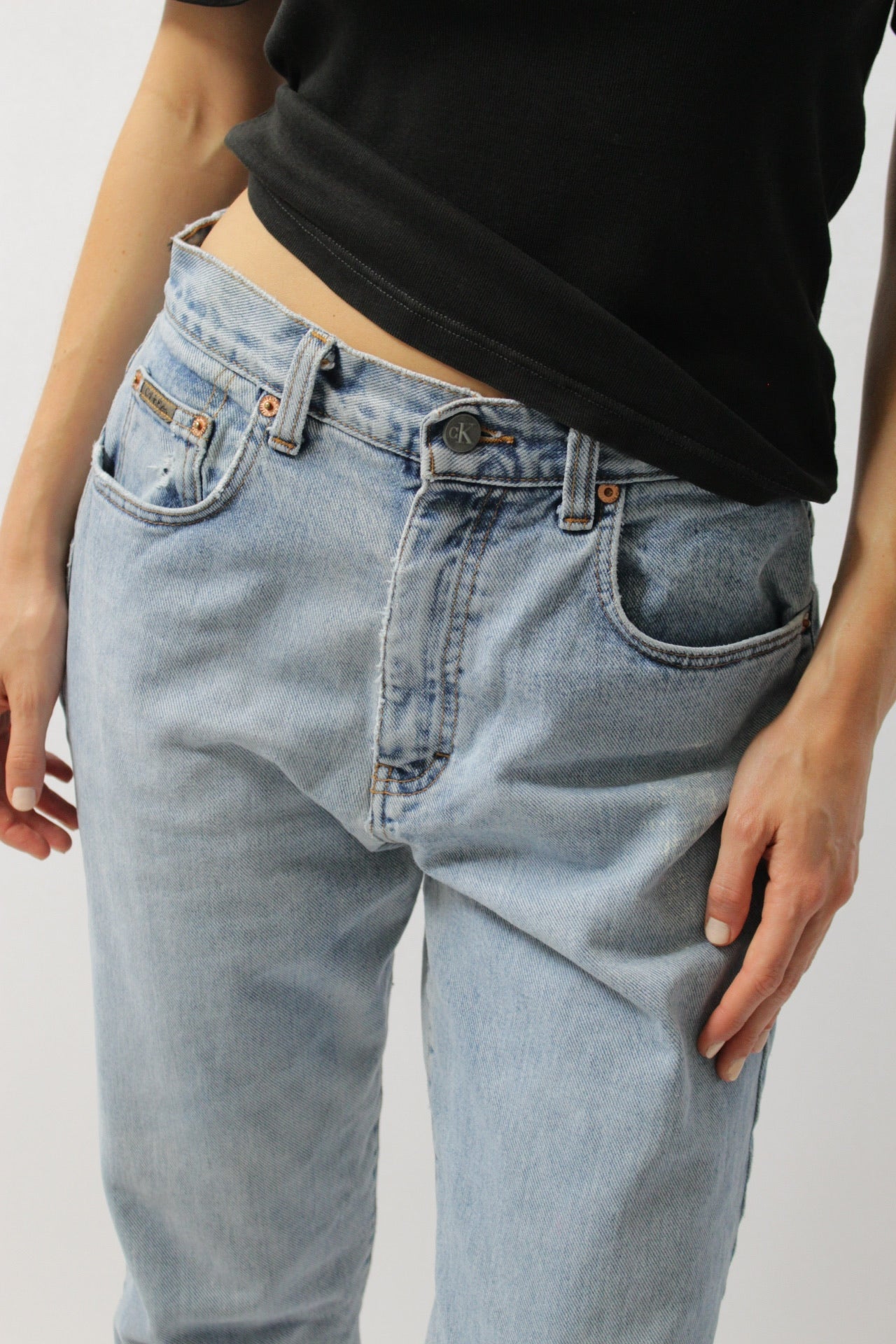 Distressed Vintage Calvin Klein Denim