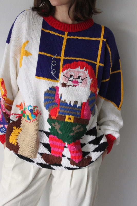 Sweet Vintage Santa's Workshop Sweater