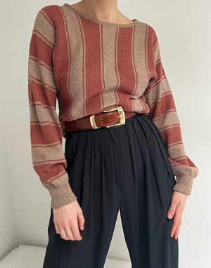 Vintage Striped Silk Dolman Sleeve Knit