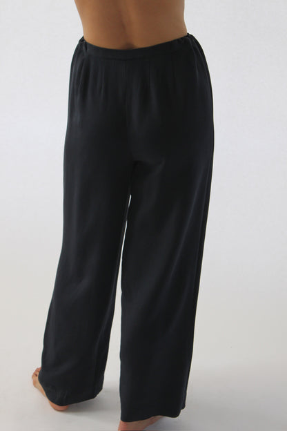 Vintage Donna Karan Midnight Silk Drawstring Pant