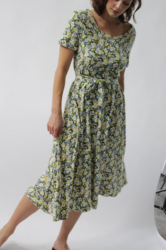 Vintage 70s Diane Von Fürstenberg Pansy Printed Dress