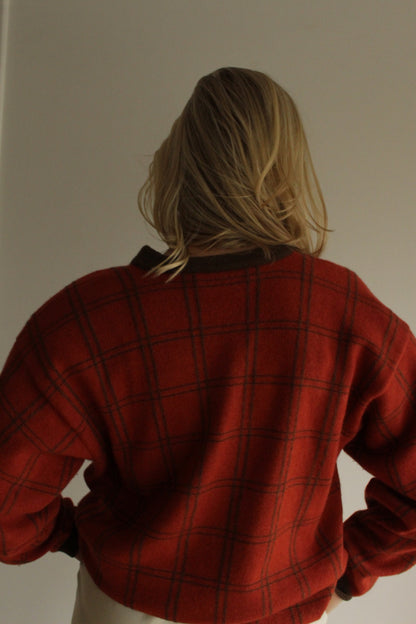 Vintage Calvin Klein Wool, Silk & Angora Grid Knit Cardigan