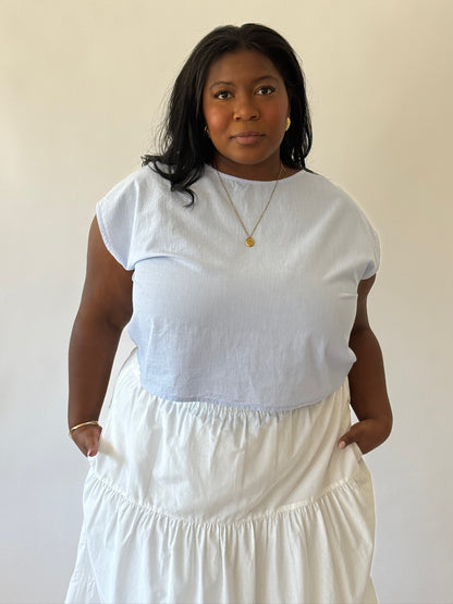 Zay Pinstripe Cotton Top