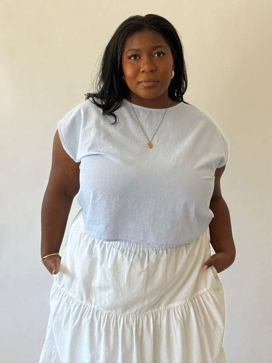 Zay Pinstripe Cotton Top
