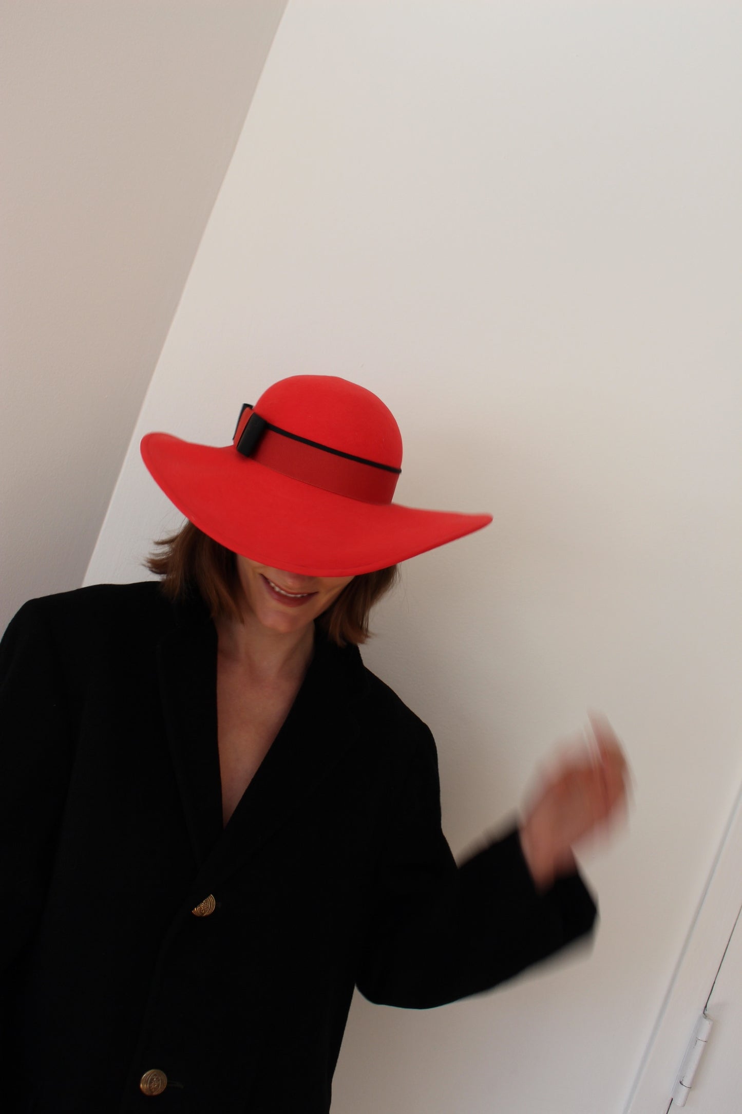 Vintage Cerise Doeskin Felt Wool Hat