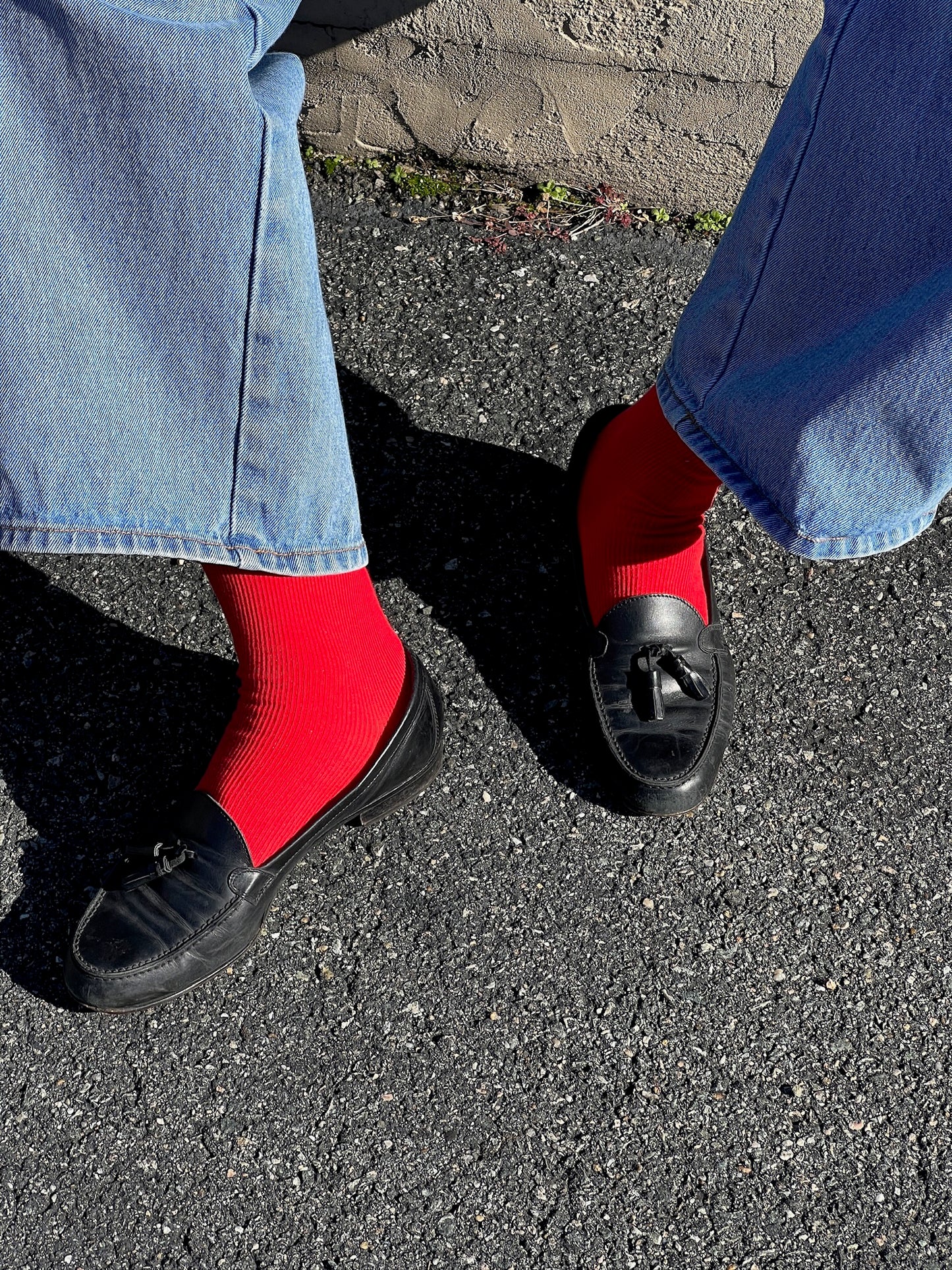 Vintage Black Leather Tasseled Loafers