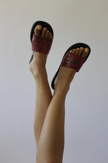 Vintage Espace Robert Clergerie Snake Print Sandals