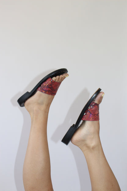 Vintage Espace Robert Clergerie Snake Print Sandals