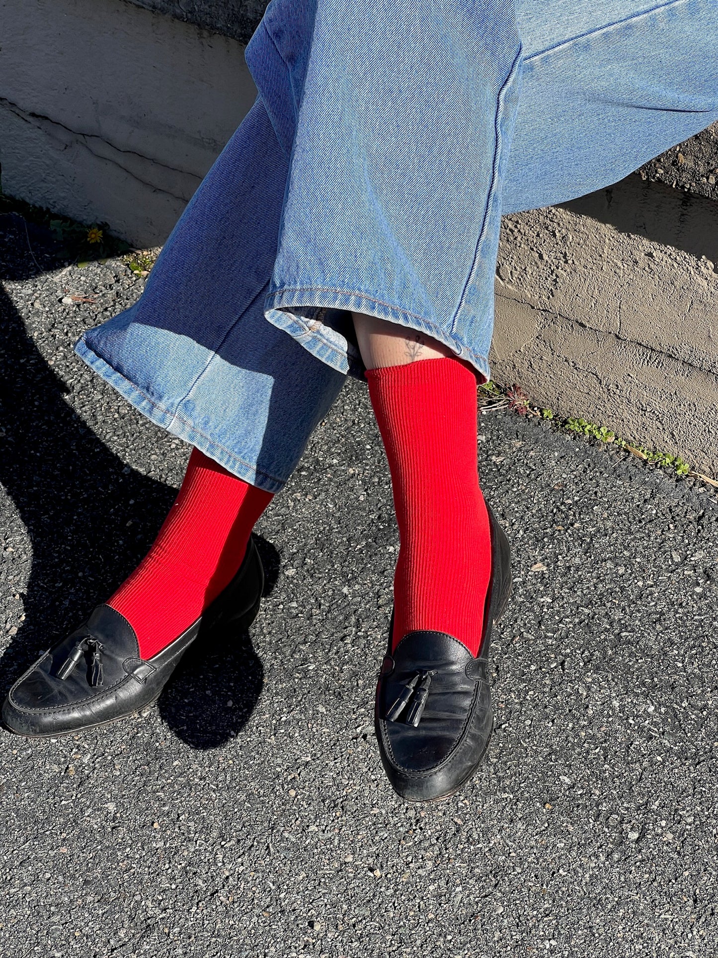 Vintage Black Leather Tasseled Loafers