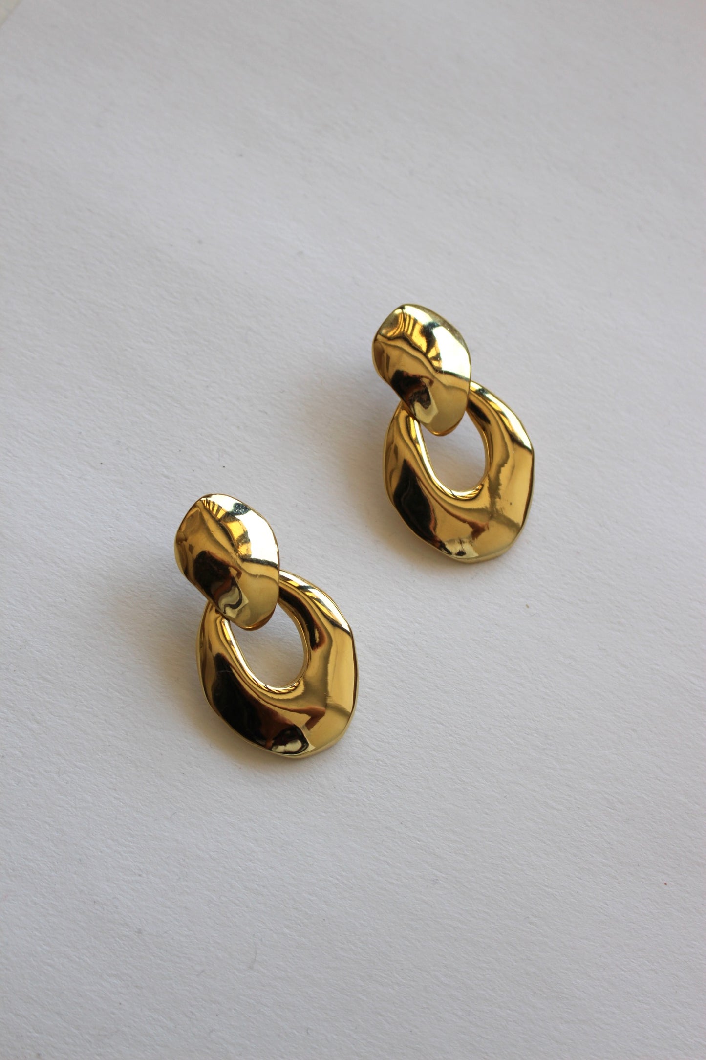 Beautiful Vintage Gold Door Knocker Earrings
