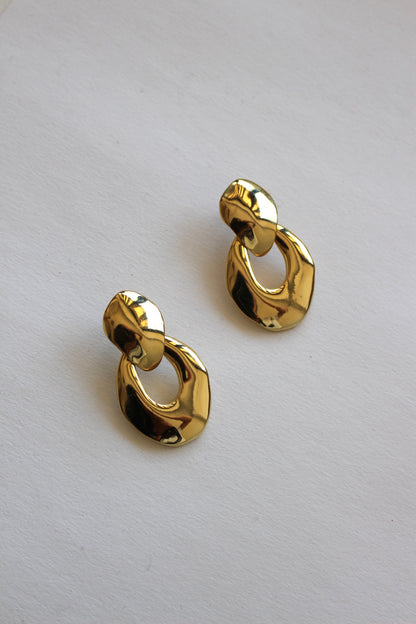 Beautiful Vintage Gold Door Knocker Earrings