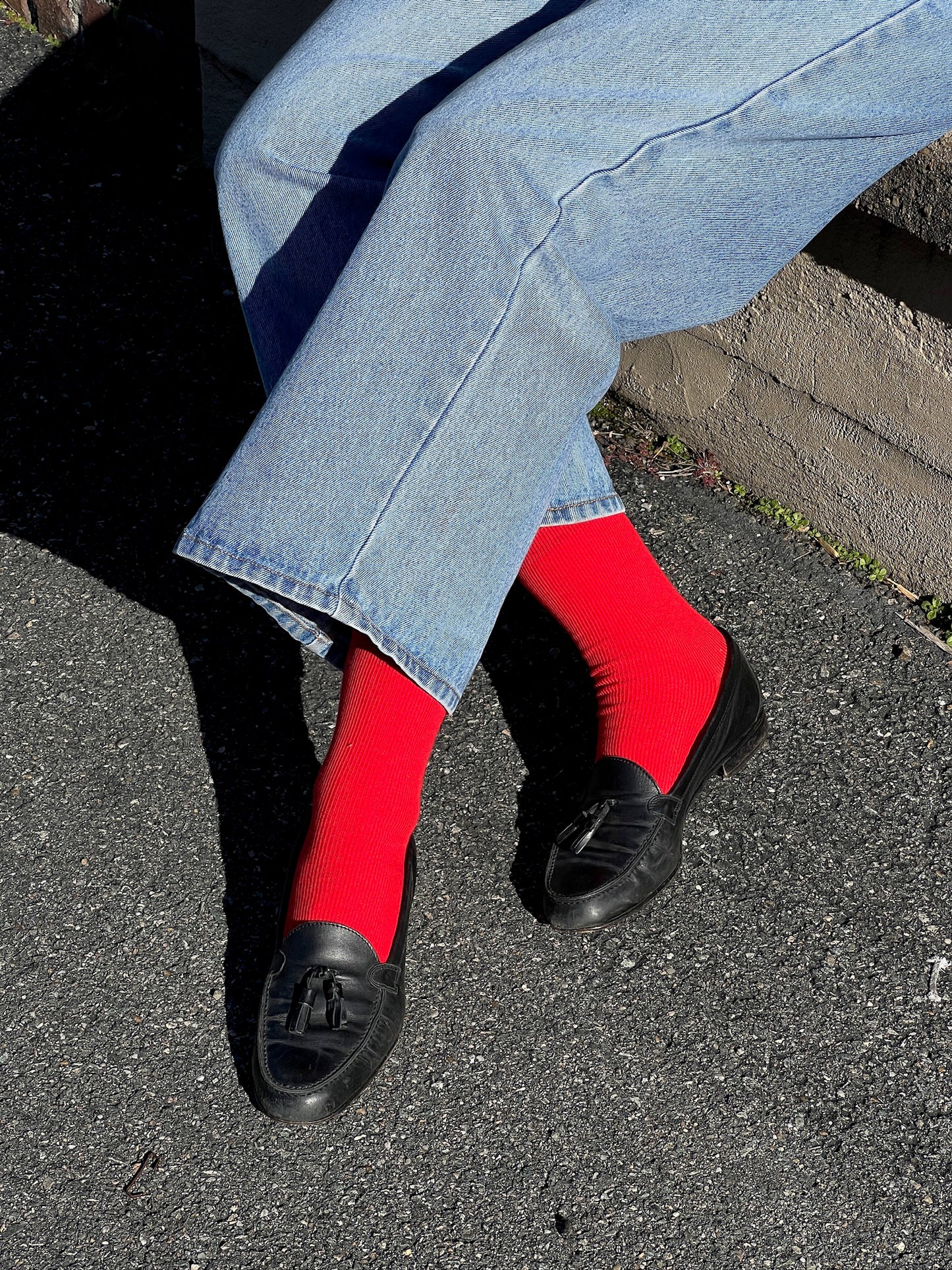 Vintage Black Leather Tasseled Loafers