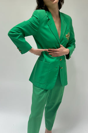 Fun Vintage Spring Green Pant Suit