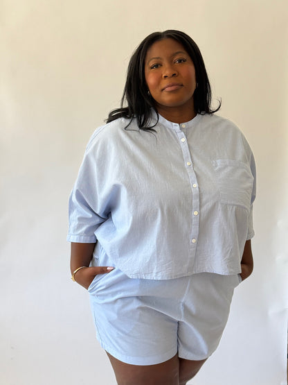 Adrian Pinstripe Cotton Top