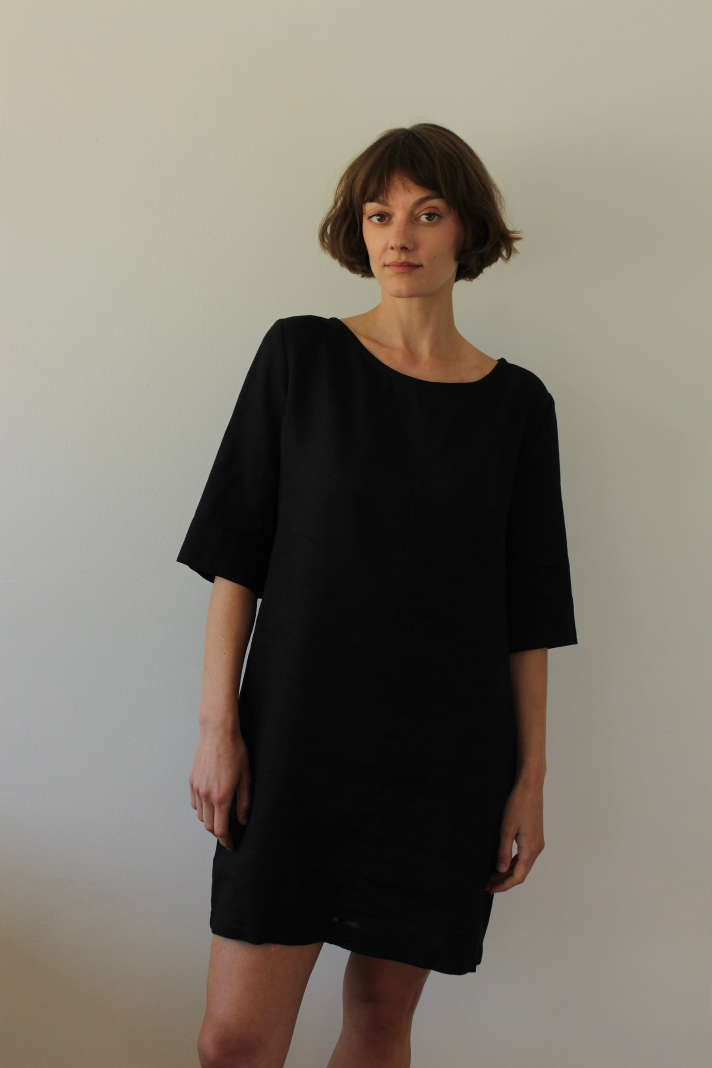 Vintage Onyx Linen Dress