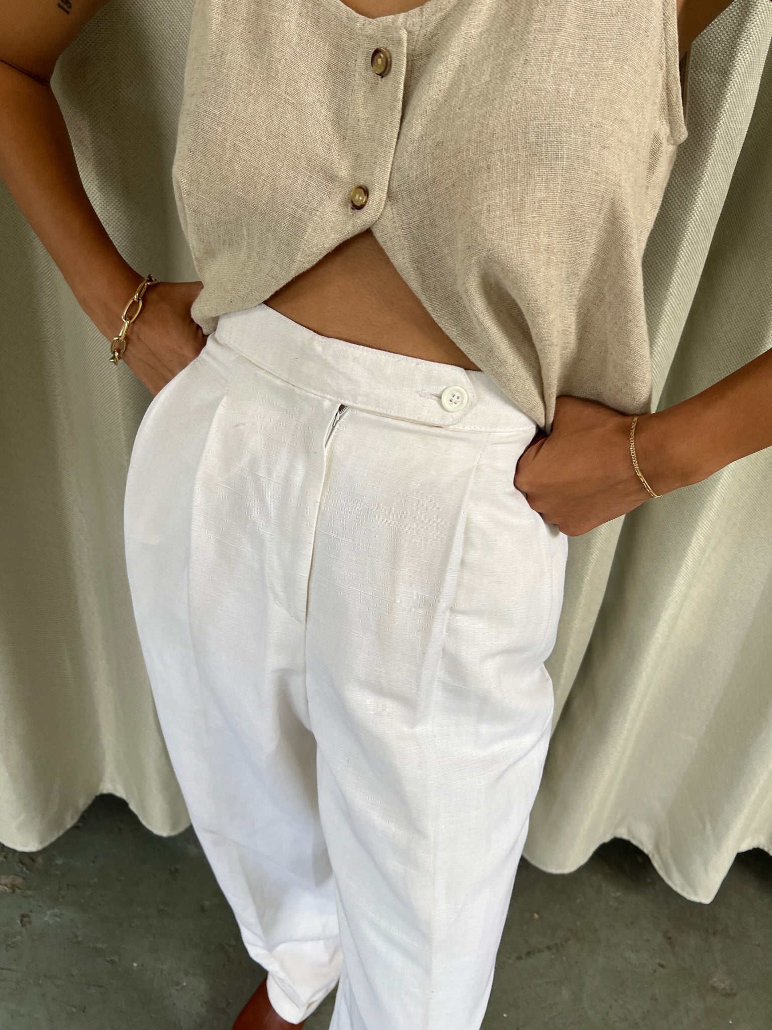 Vintage Cloud Woven Linen Trouser – NA NIN