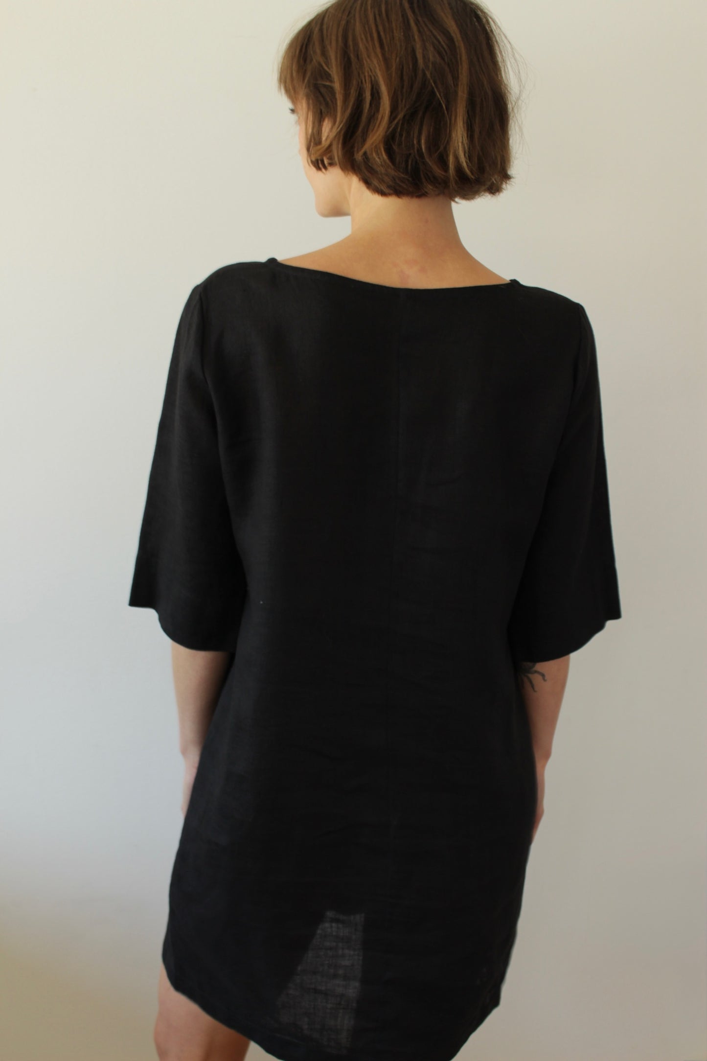 Vintage Onyx Linen Dress