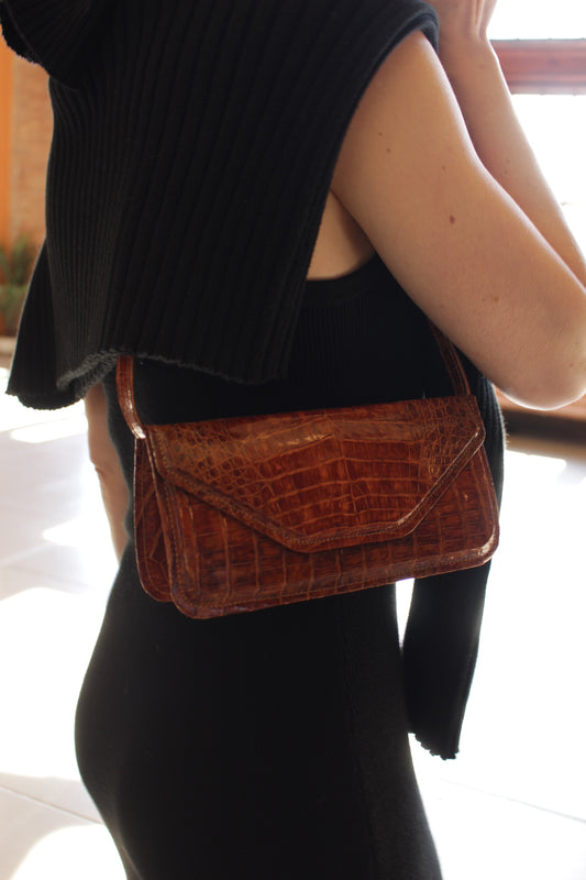 Vintage Reptile Shoulder Bag