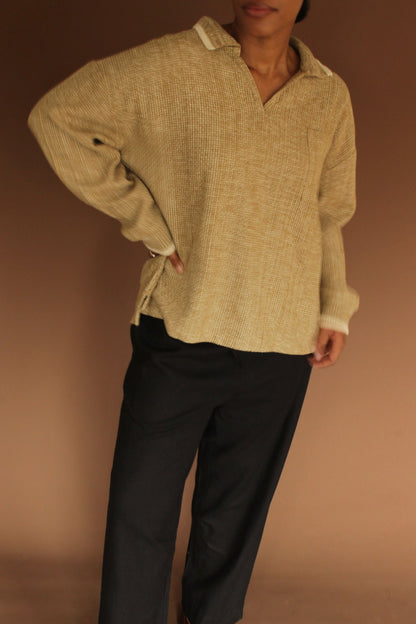 Kit Basketweave Silk Knit Popover