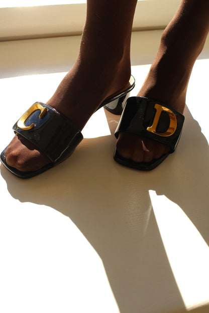 Stunning Christian Dior Patent Leather Mule
