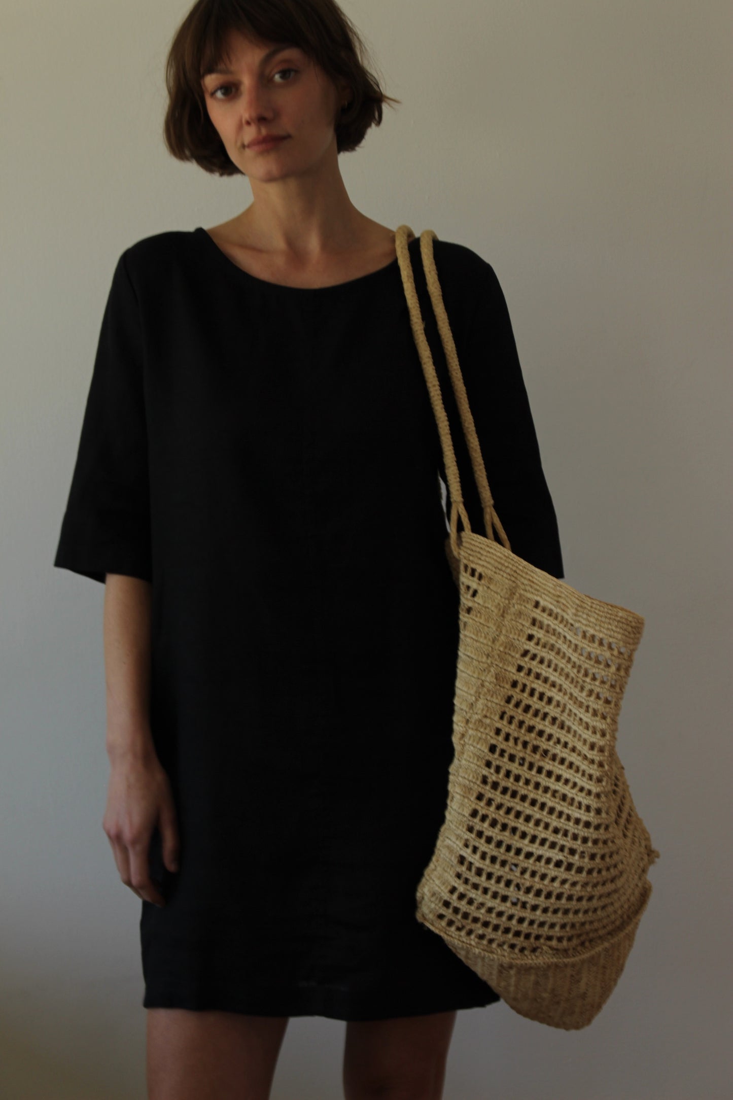 Vintage Onyx Linen Dress