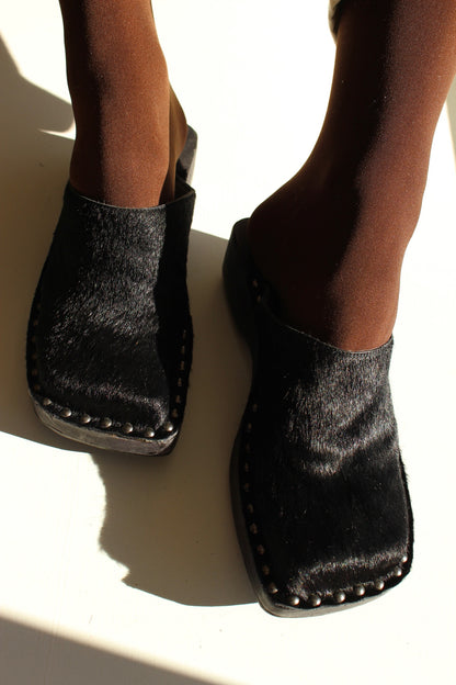 90s Nine West Pony Hair Mule