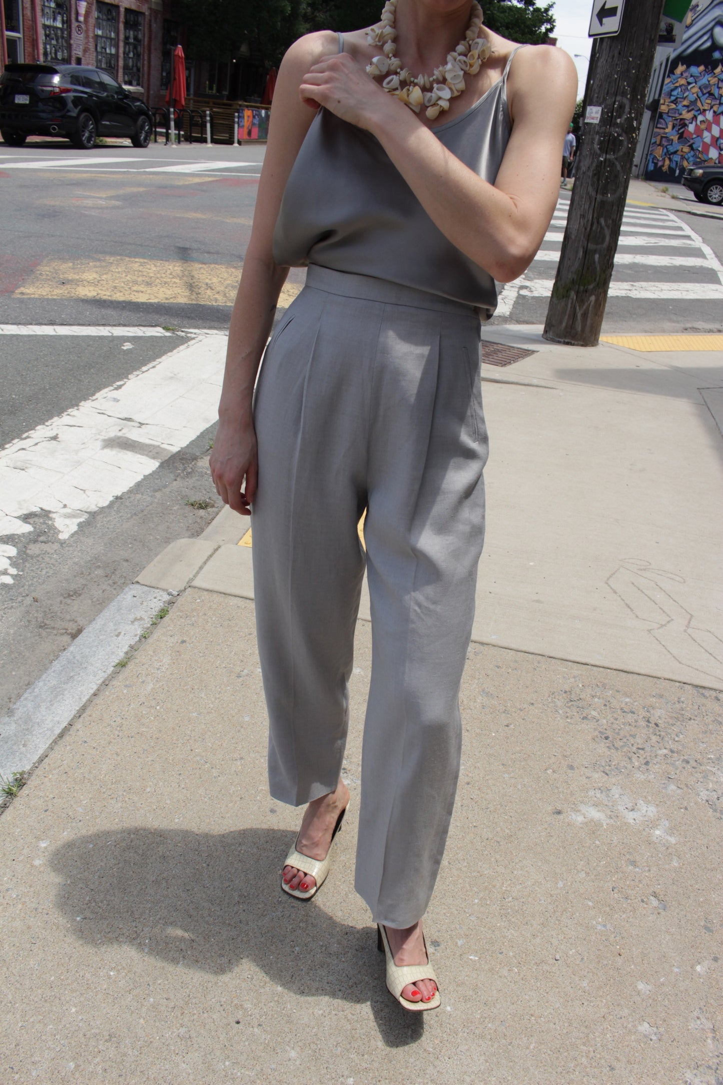Vintage Givenchy Slate Linen Trousers