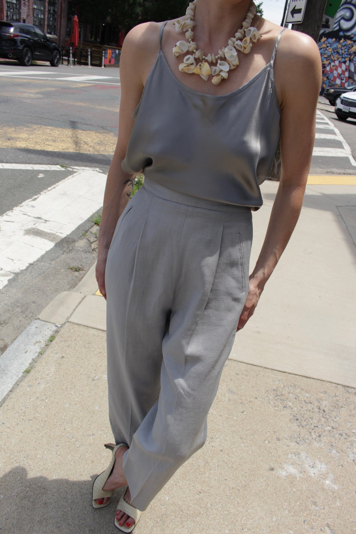 Vintage Givenchy Slate Linen Trousers