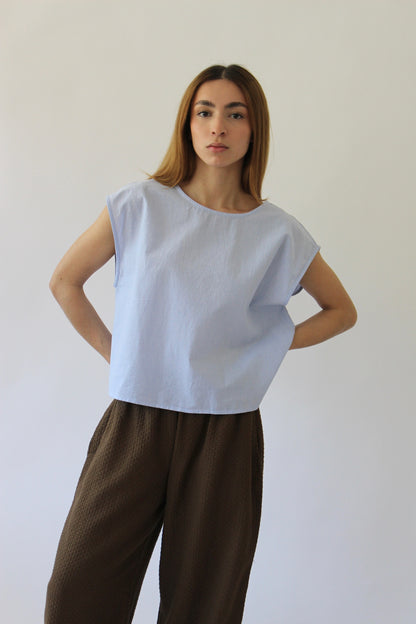 Zay Pinstripe Cotton Top
