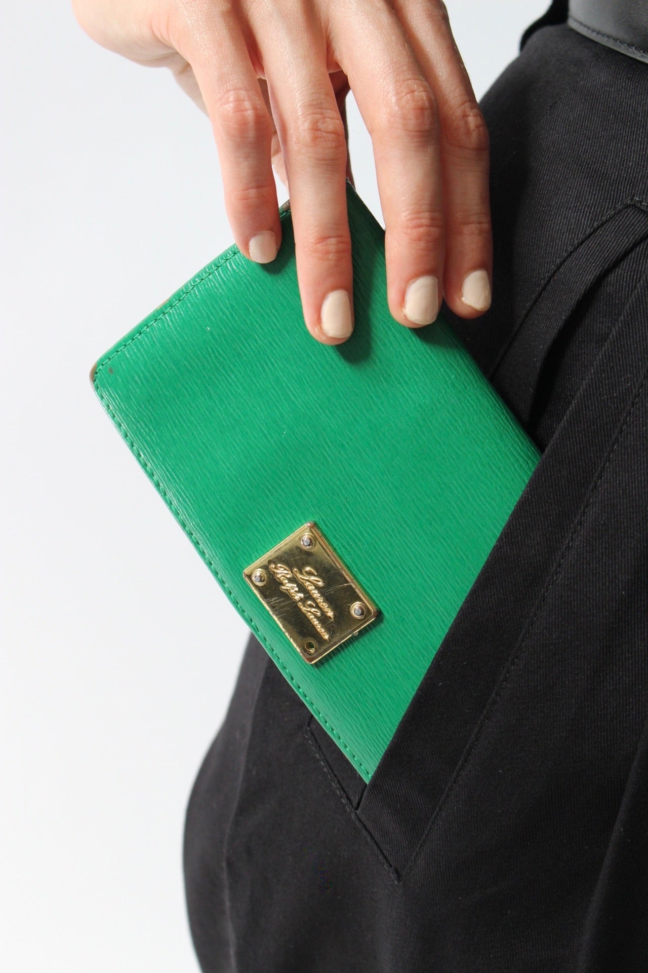 Ralph Lauren Green Textured Wallet