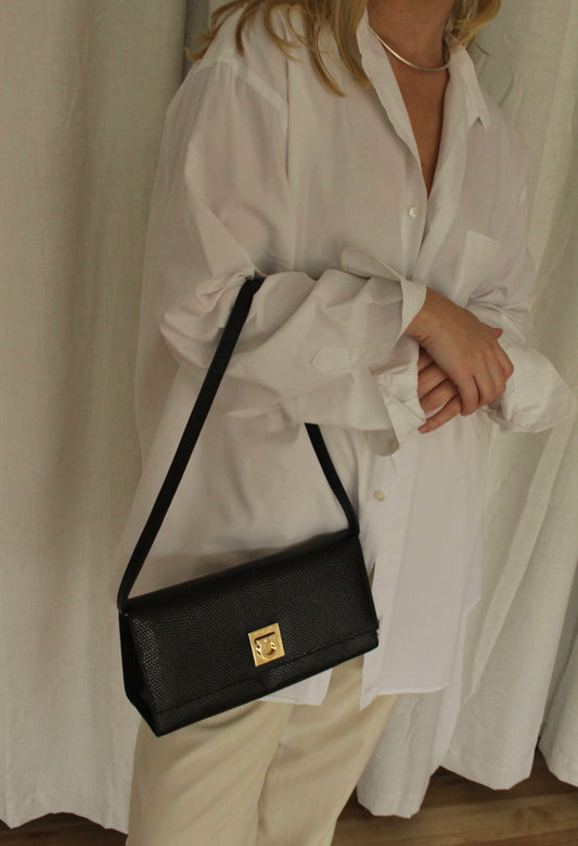Vintage Salvatore Ferragamo Embossed Leather Purse