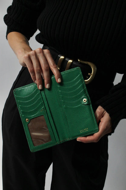 Ralph Lauren Green Textured Wallet