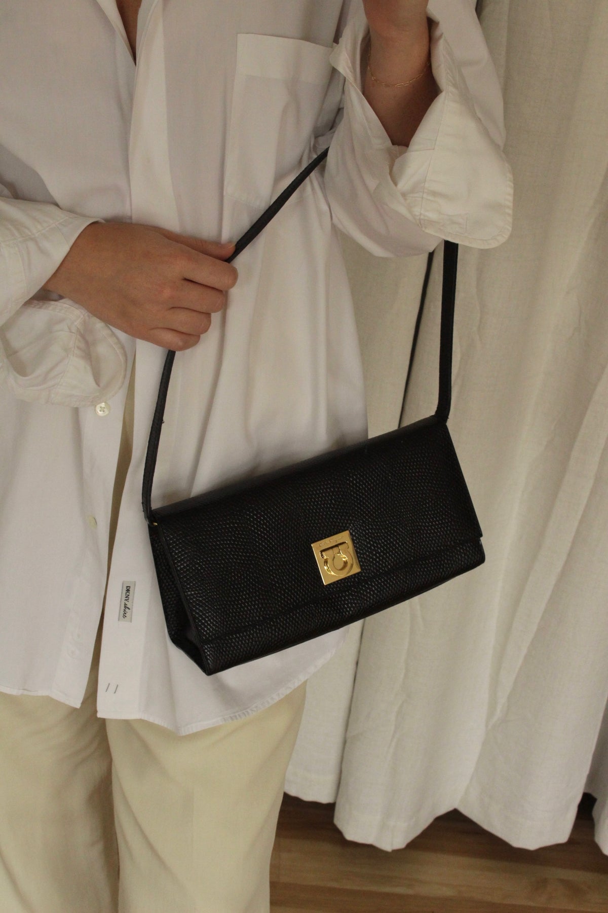 Vintage Salvatore Ferragamo Embossed Leather Purse