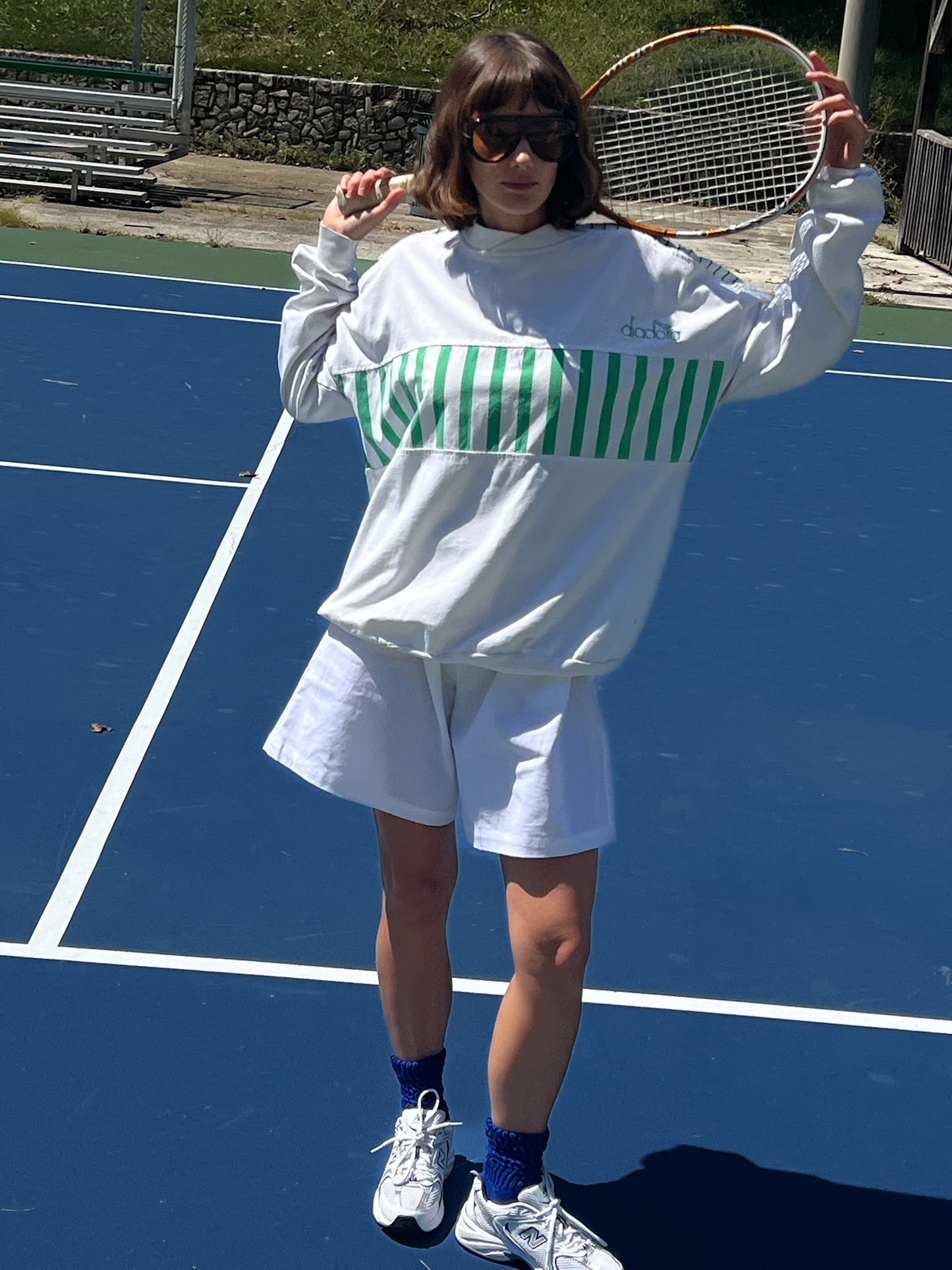 Favorite Vintage Diadora Green Striped Pullover