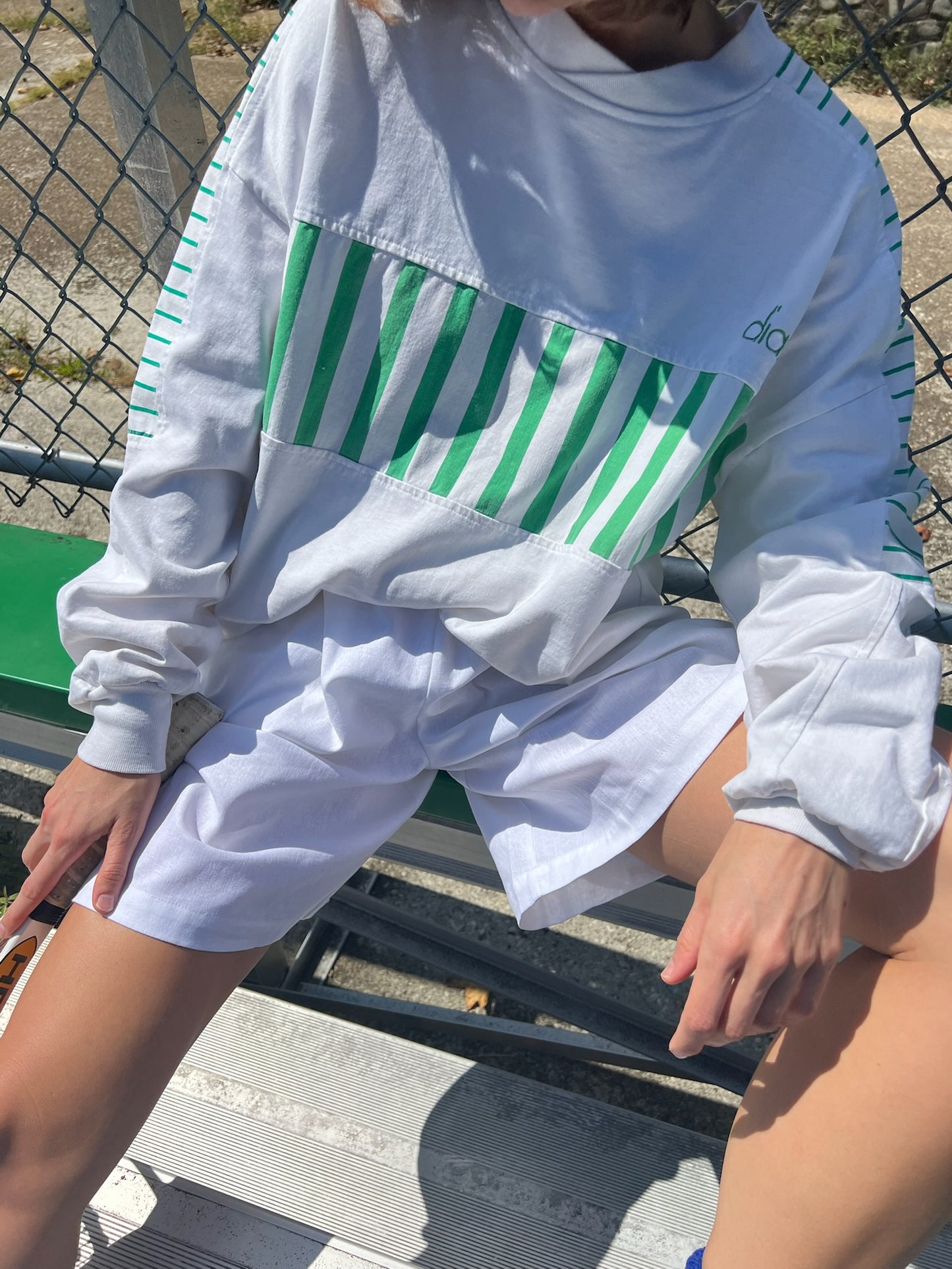 Favorite Vintage Diadora Green Striped Pullover