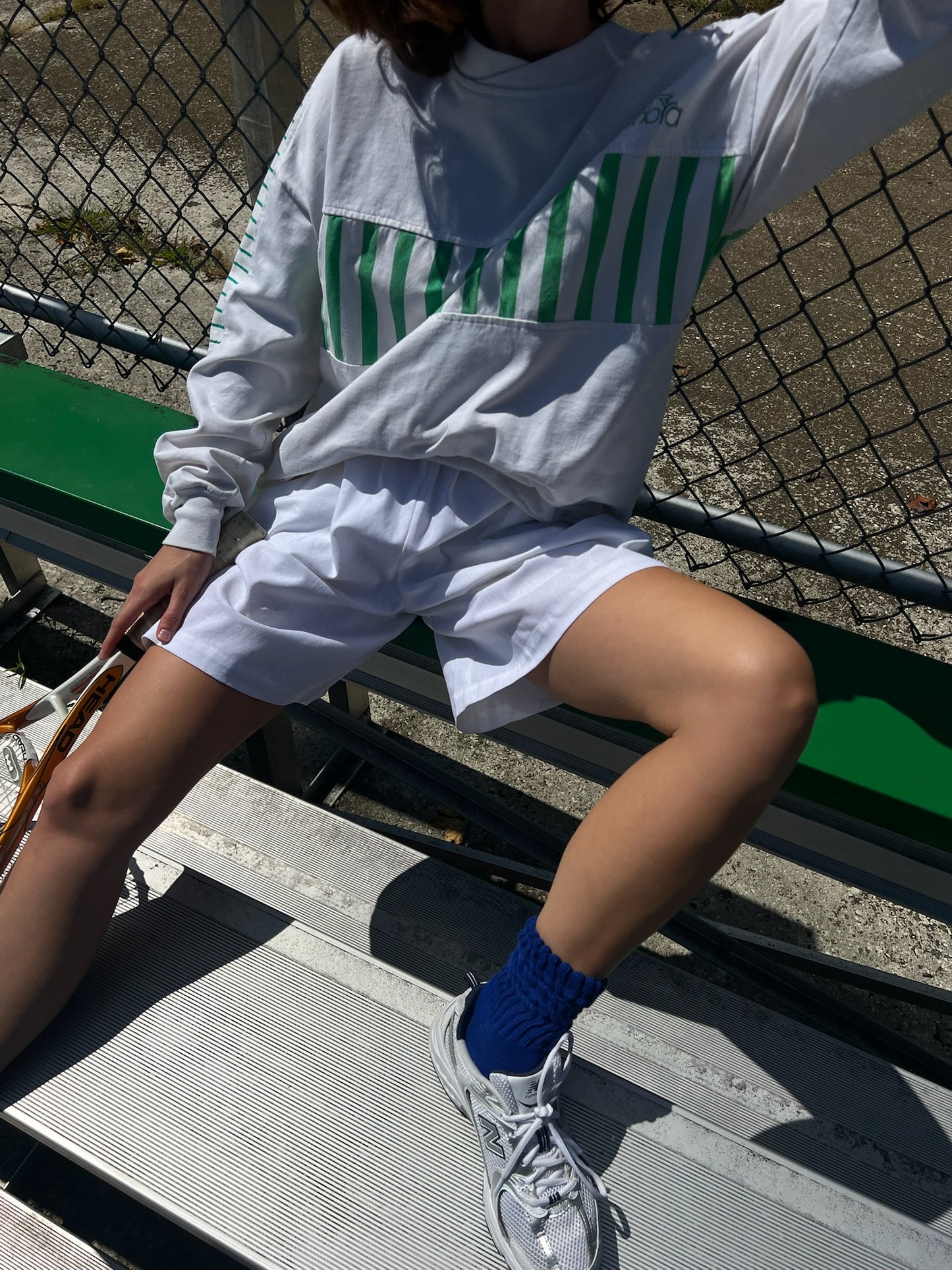 Favorite Vintage Diadora Green Striped Pullover