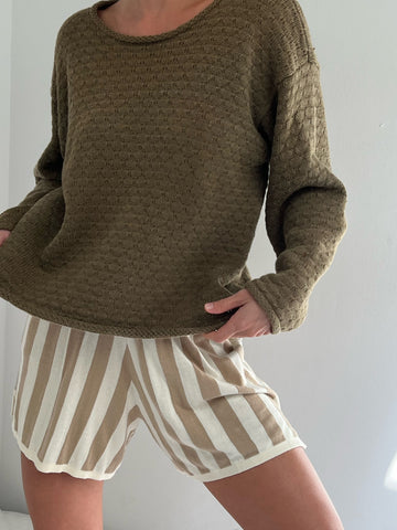 Vintage Boxy Olive Sweater