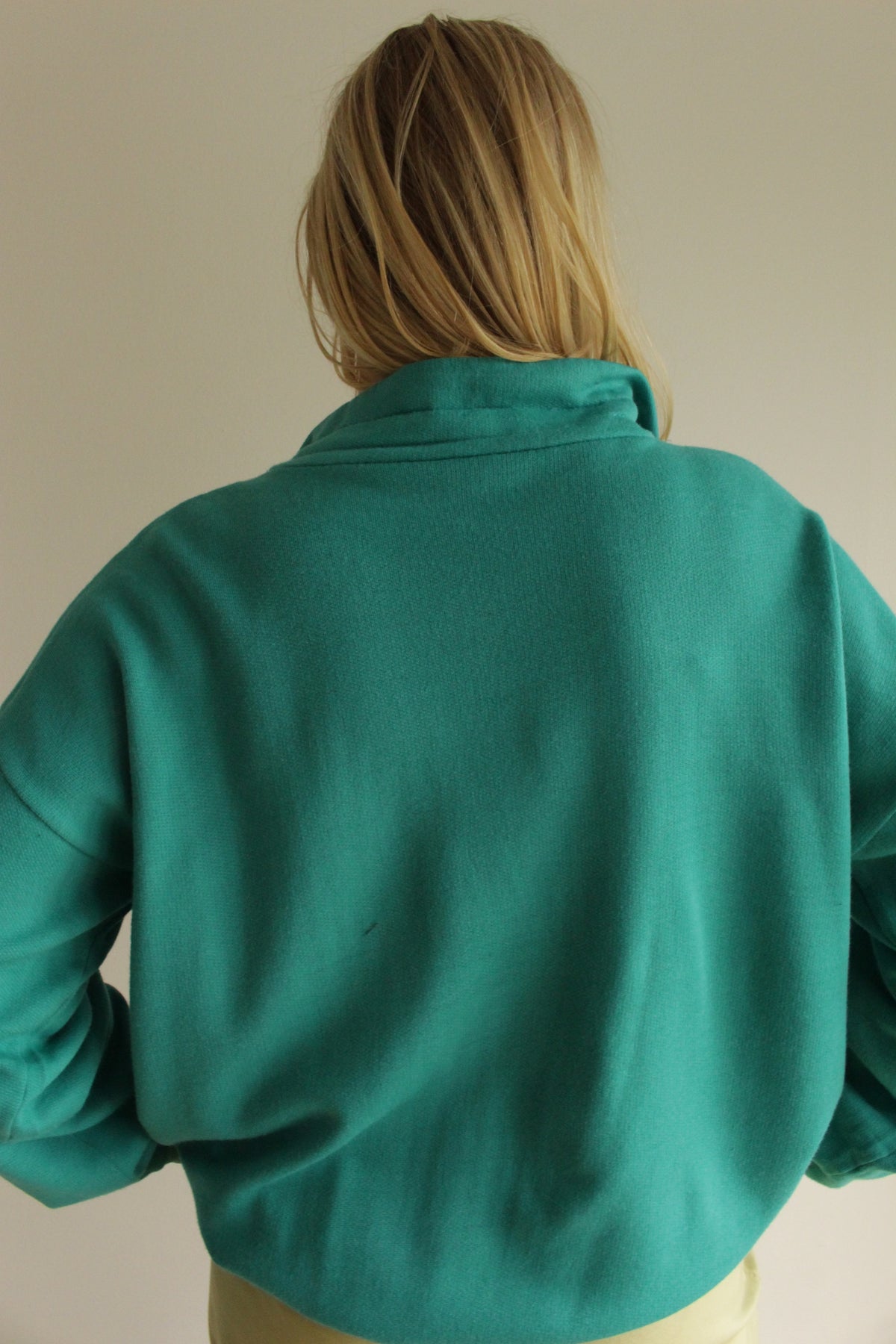 Amazing Vintage Valentino Teal Henley Sweatshirt