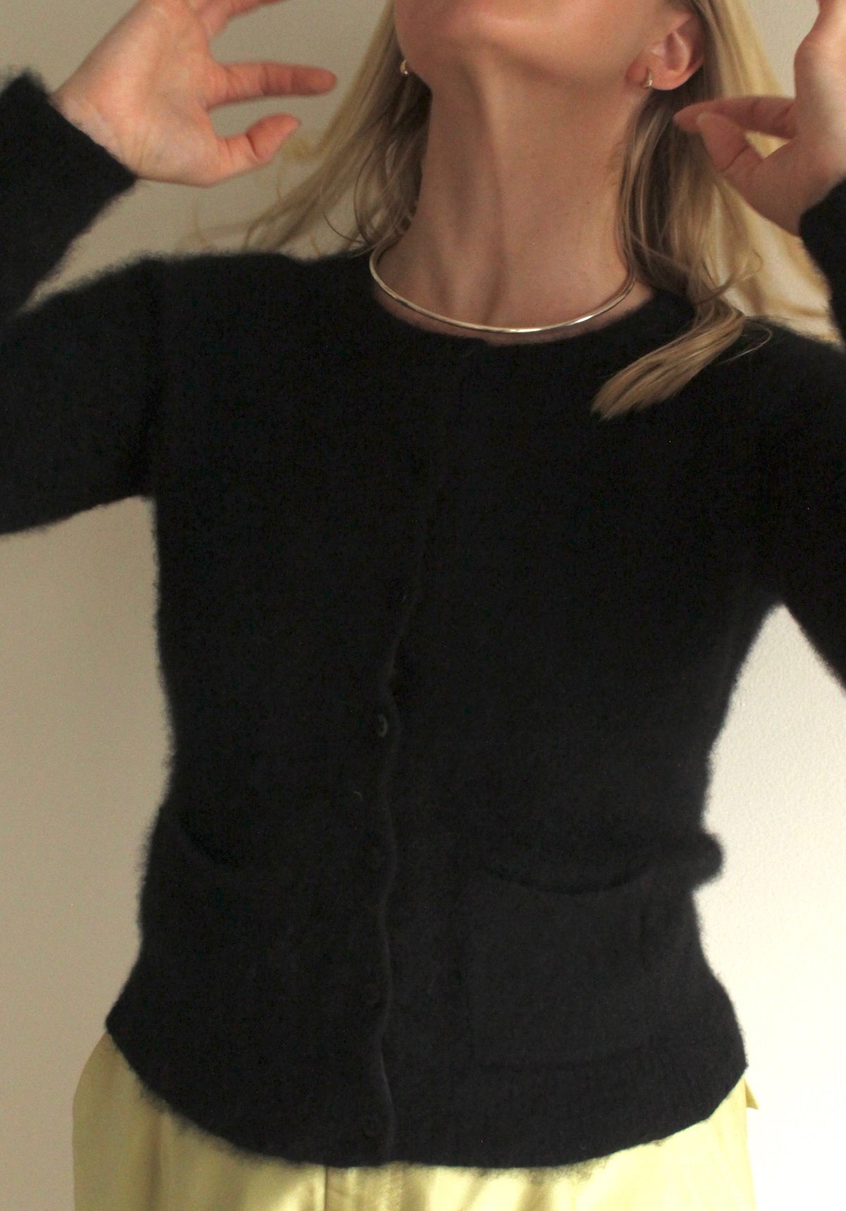 Vintage DKNY Jet Black Angora Cardigan