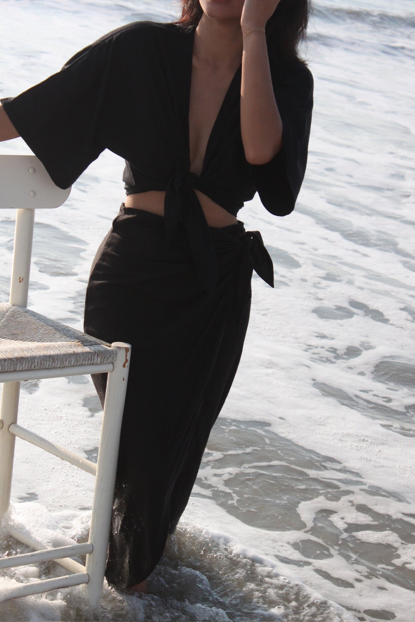 Bobbie Raw Silk Tie Top