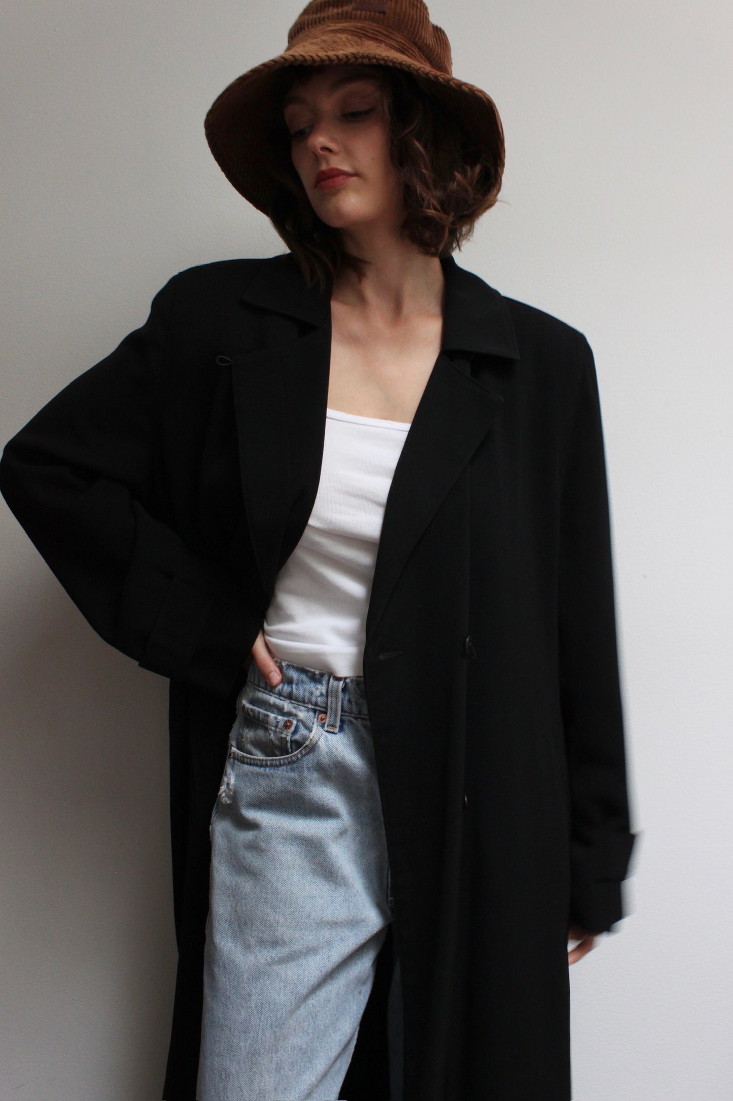 Vintage Onyx Belted Coat