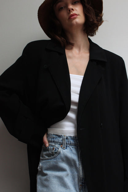 Vintage Onyx Belted Coat