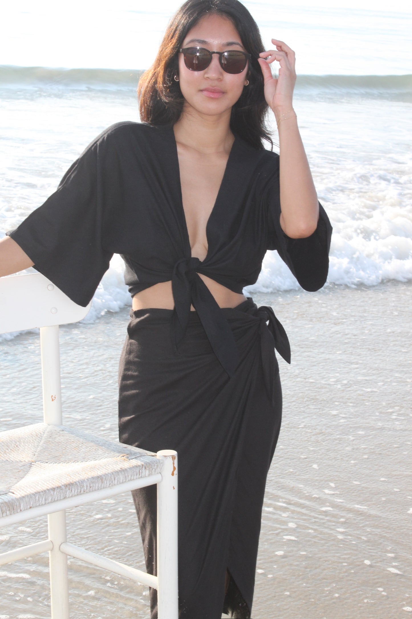 Bobbie Raw Silk Tie Top