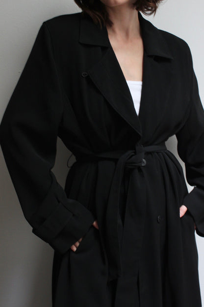 Vintage Onyx Belted Coat